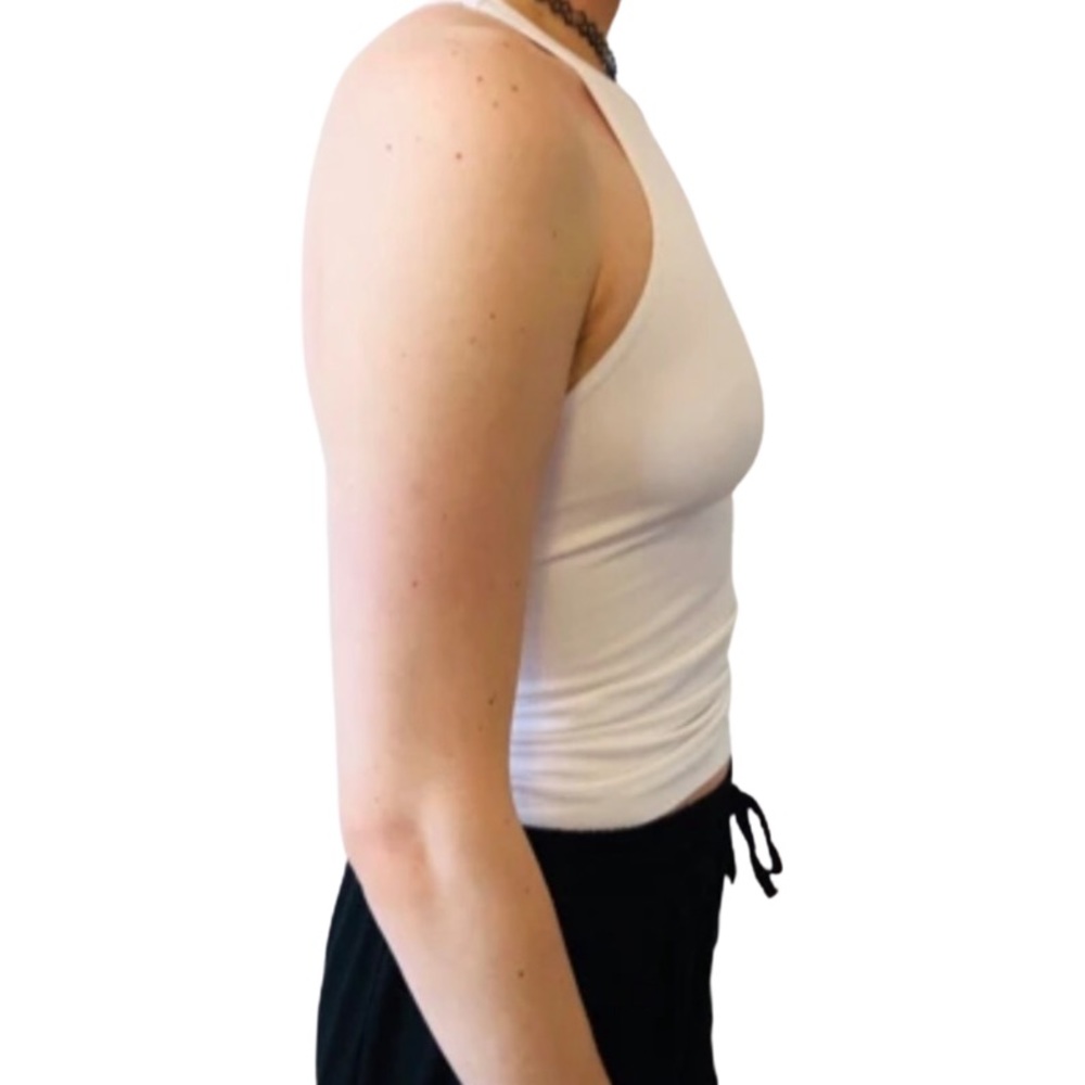 Activewear/ Yoga White Racerback Tank Multi Sizes - Picture 3 of 3